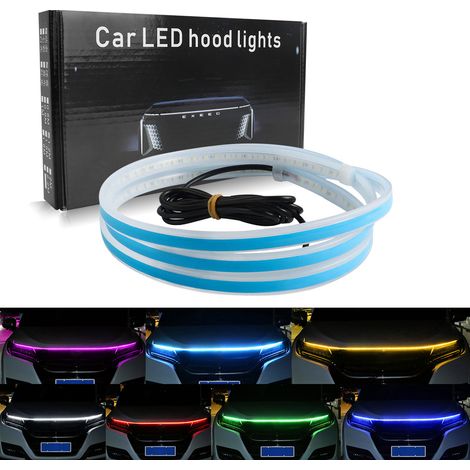 Feux diurnes à LED pour capot de voiture, démarrage par balayage, lumières décoratives, guide de capot moteur automatique DRL, lampe d'ambiance décorative, 12V, 150cm (1/5)