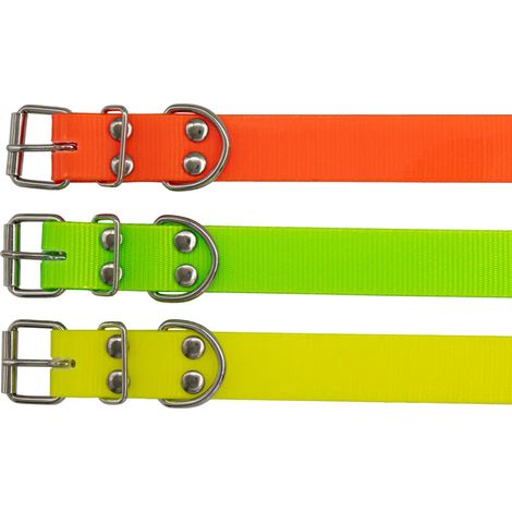Collier PVC longueur 60 cm largeur 2,5cm - Vert fluo Ajustable (1/4)