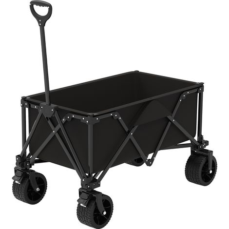 Faltbarer Transportwagen schwarz mit All-Terrain-Rädern