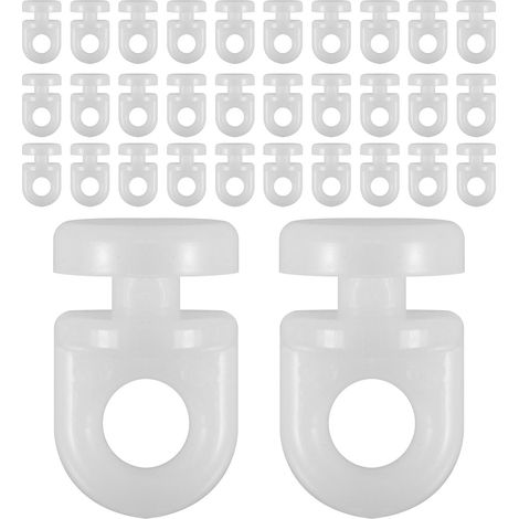 CCYKXACrochets De Rail Coulissant 200 Pièces, Plastique Blanc, Glissement Fluide, Silencieux, Accessoires Universels Pour Tringles à Rideaux De Plafond (1/5)