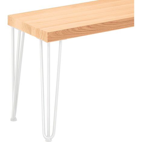 LAMO Manufaktur Sitzbank Flur Holzbank Bettbank 30x40x47 cm, Möbelfüße Creative Weiss / Natur, LSB-01-A-002-40-9016Cr