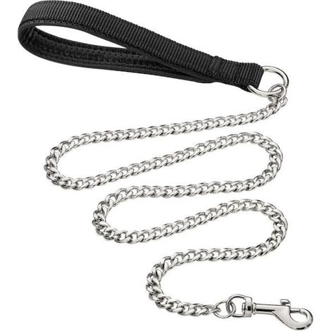 Laisse pour Chien en Métal Robuste, 180cm Chaîne de Laisse laisse à mâcher pour Animal pour Chiens de Grande et Moyenne Taille (1/4)