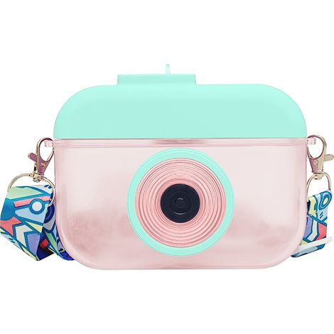 Begine Clearancecute Cartoon Kamera Wasserbecher Persönlichkeit Kreativ mit Strohhalm Diagonal Wasserbecher Rosa Grün,Kamera Wasserbecher,Strohhalmbecher (1/5)