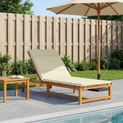 vidaXL Coussin de transat GEMERT 100 % polyester Crème 200 x 80 x 3 cm (1/4)