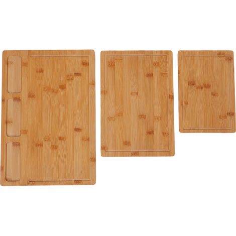 Set aus 3 Schneidebrettern, einfach zu handhabende Schneidebretter mit Saftrillen, ideal für Fleisch und Gemüse. (1/5)
