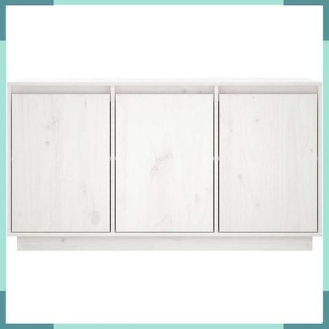 Buffet - 813810 - Bois massif de pin - Blanc - 111 x 34 x 60 cm (1/5)