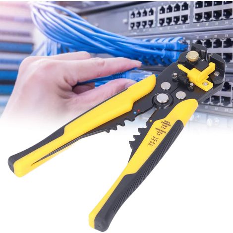 Outils manuels d'électricien avec poignée jaune et noire, tire-fils d'électricien de 20 cm, pince multifonctions, dénudeur de fils automatique MT-103 (1/5)