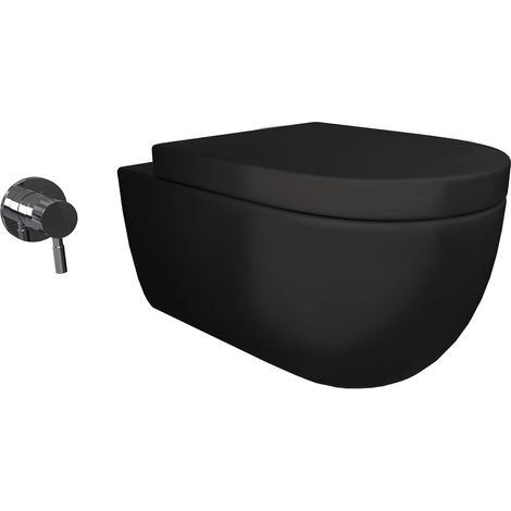 WC noir mat, douche sans bride 2.0, WC avec bidet intégré (1/4)