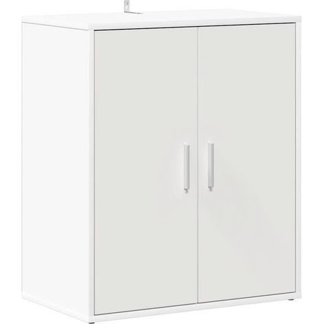Armoire à Chaussures, Meuble Étagère de Rangement, Blanc 60x35x70 cm Aggloméré OIB2770E (1/5)