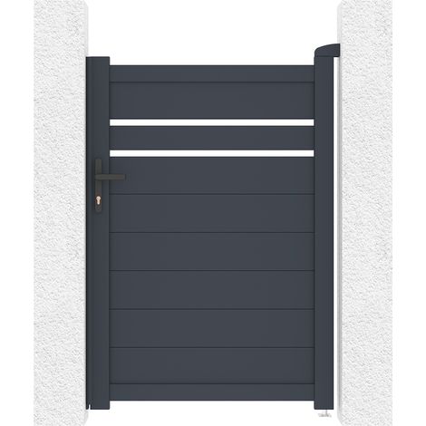 Casanoov – Portillon aluminium 1m – Hauteur 140cm – Largeur 100cm – Gris anthracite RAL 7016 – Protection anti-corrosion – Installation simplifiée