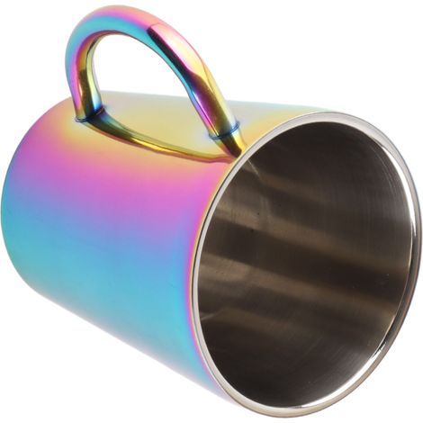 Gourde isotherme inox 300ml avec anse, tasse café double paroi, mug coloré pour maison (1/5)