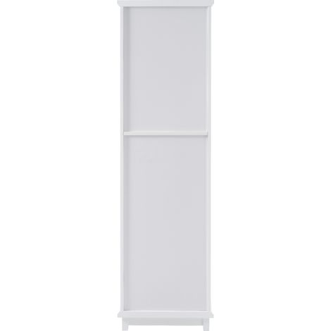 Mobile bagno 45 x 36 x 160 cm bianco in MDF e vetro con 2 cassetti e ripiani regolabili (1/5)