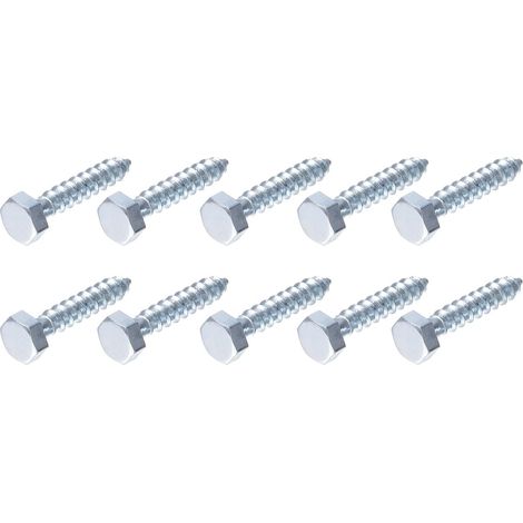 Hex Tirefond Vis (M6x30mm)25pcs, Carbone Acier Autotaraudeurs Bois Boulons - pour Ménage Applications (1/5)