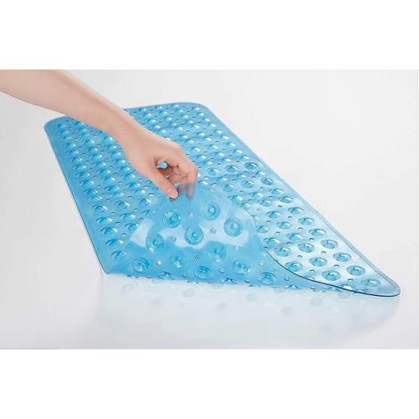 Badewannenmatte, 40 x 16 Zoll, rutschfeste Duschmatte mit Saugnäpfen und Abflusslöchern, Badewanne (1/4)