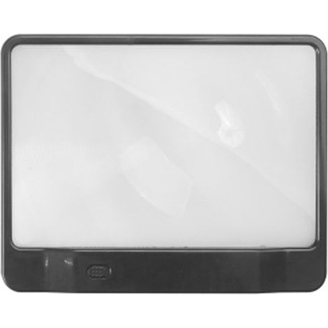 Loupe Lecture LED 3X Large - Lunette Fresnel PVC 14x18cm Noir/Blanc avec lumière - Ergonomique pour Documents (1/5)