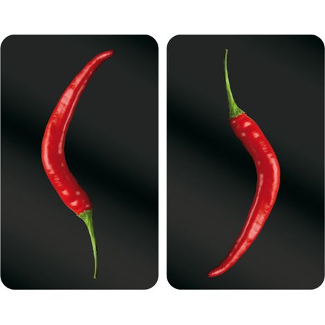 Protection plaque de cuisson en verre trempé 30x52 cm – Lot de 2 – Résistance à la chaleur jusqu'à 210°C – Antidérapante pour toutes cuisinières (1/5)