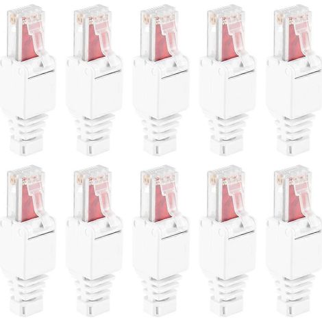 10 connecteurs réseau RJ45 CAT6 LAN UTP sans outil (1/5)