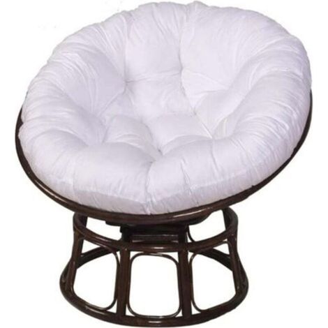 Coussins de Chaise Ronds, Doux Épais Coussin Fauteuil Coussin Fauteuil Rotin pour Jardin ExtéRieur, Balcon Et Salon (Blanc 60x60 cm)