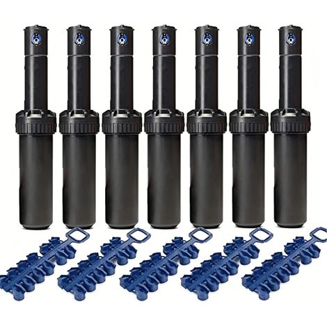Lot de 7 Arroseurs Compatible Rain Bird 5004-PC. Portée de 7,6 à 15,2 mètres. Filetage Femelle 3/4", Noir (1/5)