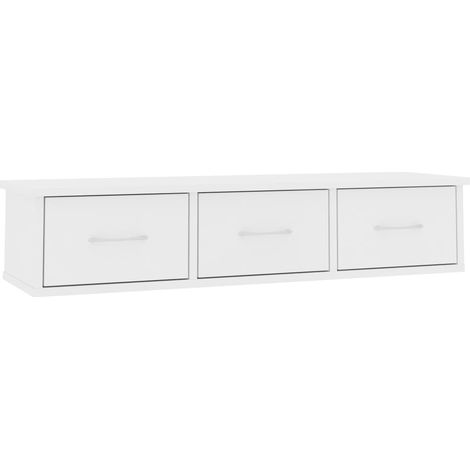 Maison Exclusive - Wand-Schubladenregal Weiß 88x26x18,5 cm Holzwe