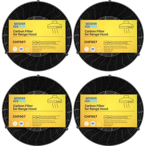 4 Pièces Filtre à charbon actif, Rond 172mm, Pour hotte aspirante cuisine