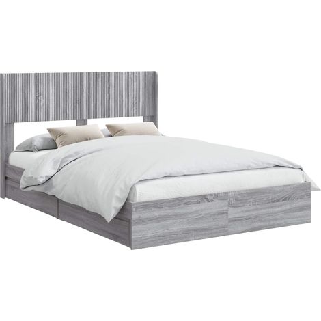 Estructura de cama con almacenamiento y cabecero Sonoma gris vidaXL (1/5)