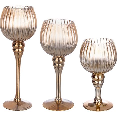 Calice decorativo "Varanasi" natalizio in Vetro color Marrone Set 3 (1/3)