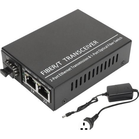 Convertisseur de média optique 100M SFP vers RJ45, transceiver fibre multifonction compatible, 100‑240V (1/5)