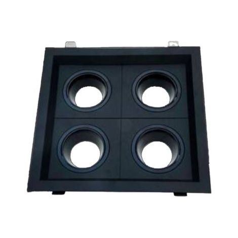 PORTAFARETTO GU10 ORIENTABILE NERO MODERNO SALVASPAZIO EMISSIONI UNIVERSO 220V QUADRUPLO