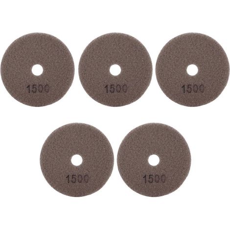 5-teiliges Set mit 4-Zoll-Diamant-Nasspolierpads, weichen Schleifscheiben für Marmor, Granit und Keramik, Körnung 1500