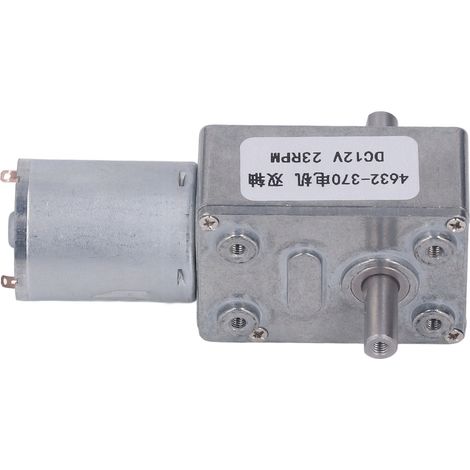 Moteur à réducteur 12V DC double arbre en métal, engrenage à vis sans fin 4632-370, 23 tr/min, haute précision (1/5)