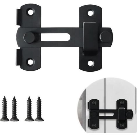 180° Verrou Serrure de Porte,Verrou Porte Coulissante Serrure,Verrou de porte exterieur,Volet Loquet Porte,Bloque Porte Coulissante (1/4)