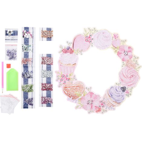 Kit DZ606 de broderie cristal DIY, motif guirlande, peinture à paillettes, décoration murale (1/5)