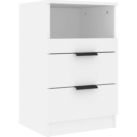 Maison Exclusive - Nachttisch Weiß Holzwerkstoff (1/5)