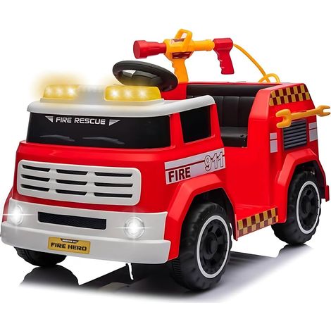 Macchina Elettrica per Bambini Camion dei Pompieri Telecomandato 12V 7,5Ah Rosso