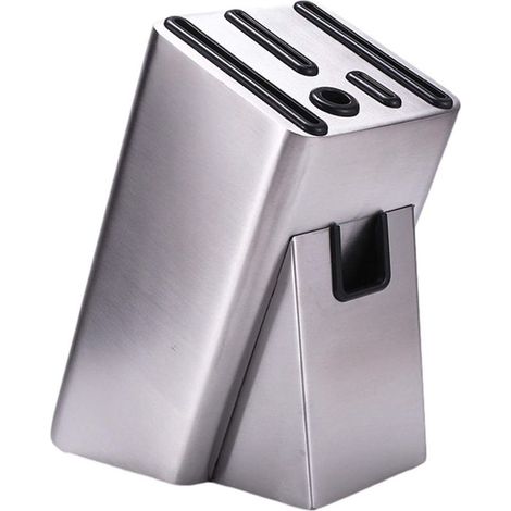 Bloc Couteaux Vide en Acier Inoxydable, Porte Couteaux De Cuisine Magnétique Bloc Couteaux Et Ciseaux pour Tous Les Couteaux-Fei Yu (1/5)