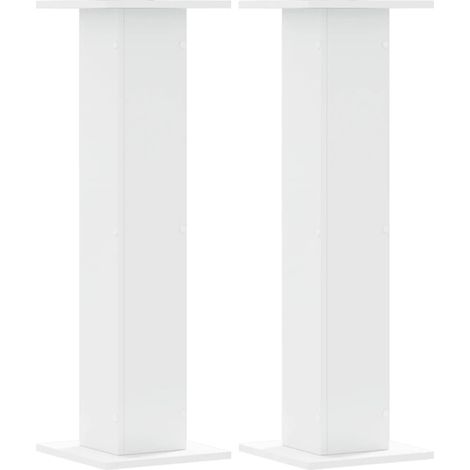 Supports de haut-parleurs 2 pcs blanc bois d'ingénierie (1/5)