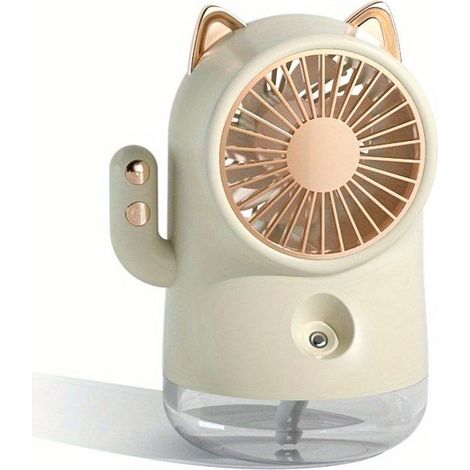 Tischventilator mit Sprühnebel, Kühlventilator, USB-wiederaufladbarer Sprühventilator für Büro, Zuhause und Außenbereich (1/5)