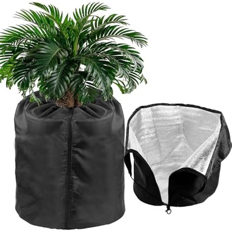 Lot de 2 Housses de Pots de Fleurs pour Protection Contre Le Gel Hivernal – 45,7 x 50,8 cm – Housse de Protection Contre Le Gel pour Plantes et arbustes d'extérieur (Noir) (1/5)