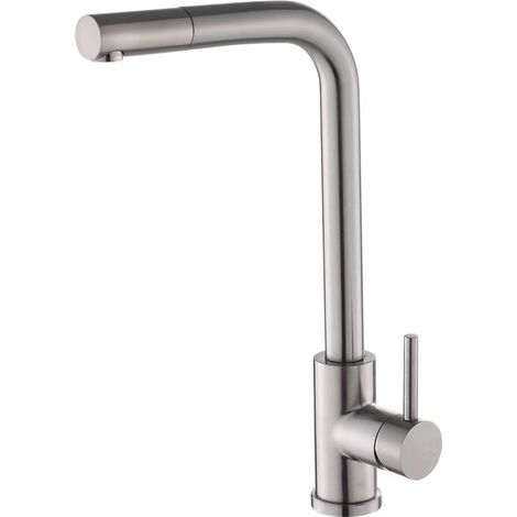 Grifo de cocina acero cepillado redondo agua fría Amur de Valaz (1/4)