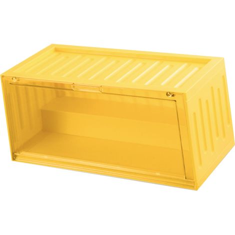 Boîte de rangement pour figurines, protection anti-poussière, vitrine transparente jaune (1/5)