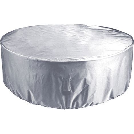 Housse imperméable ronde pour table de jardin, housse pour mobilier de jardin, argentée, 160 x 90 cm (1/5)
