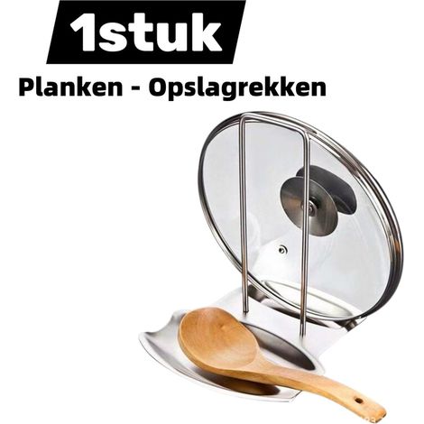 Support de rangement en acier inoxydable pour couvercles de casseroles assiettes et cuillères organisation de la cuisine (1/4)