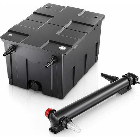 SunSun Komplettset: CBF-550 Teichfilter bis 60000 L Teichfilteranlage als Durchlauffilter, CUV-336 Teichklärer UVC Klärer mit 36 Watt UV-C Leistung (1/5)