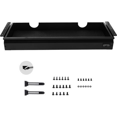 Tiroir coulissant sous bureau 26", fixation sous plan, rangement caché pour bureau à domicile, organisateur de tiroir de table, 29x9x4 cm, pour poste de travail assis-debout. (1/5)