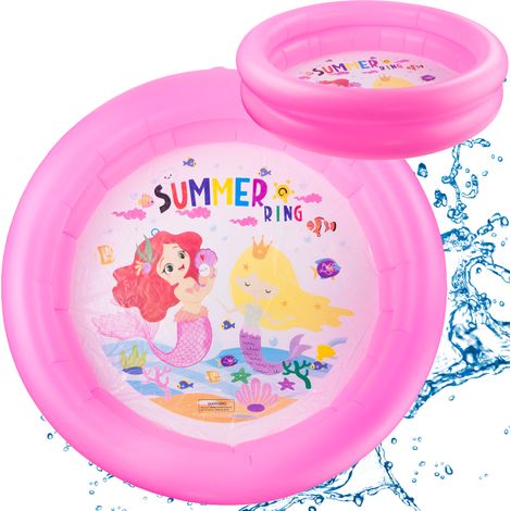 Piscina hinchable infantil TG81881-1 azul con fondo rosa. (1/5)