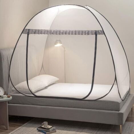 lit escamotable avec fond en maille, pour enfants, filles et garçons, convient pour l'intérieur et l'extérieur (lit simple XL, gris) (1/5)