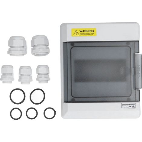 Boîtier de distribution étanche IP66 à 6 voies pour rail DIN avec couvercle transparent (1/5)