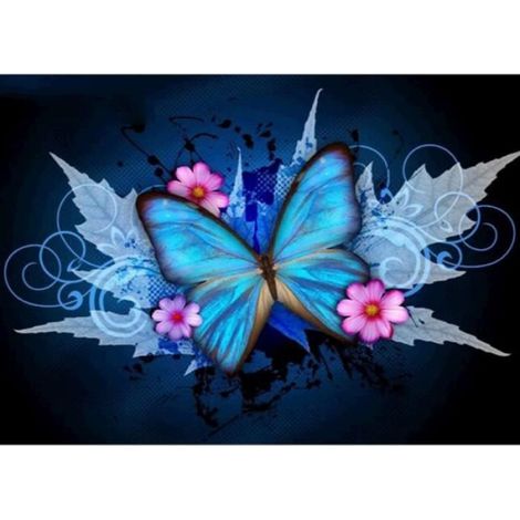 Peinture Diamant DIY - - Maple Laisser Papillon - Toile Transparente - Décoration Murale (1/4)