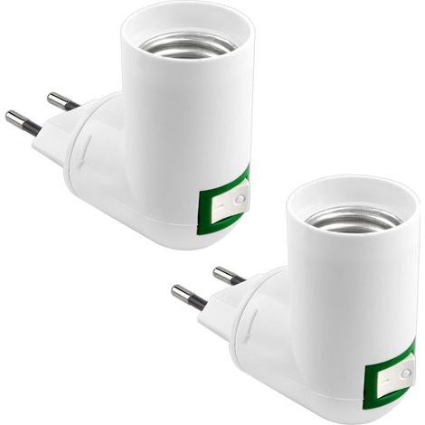 E27 avec Interrupteur sans Fil pour Lampe de Cuisine Murale AC 230V, Support Ampoule LED, Adaptateur E27 Mini Applique Murale Interieur, Spot E27 Lampe, lot de 2 (sans ampoule) (1/5)